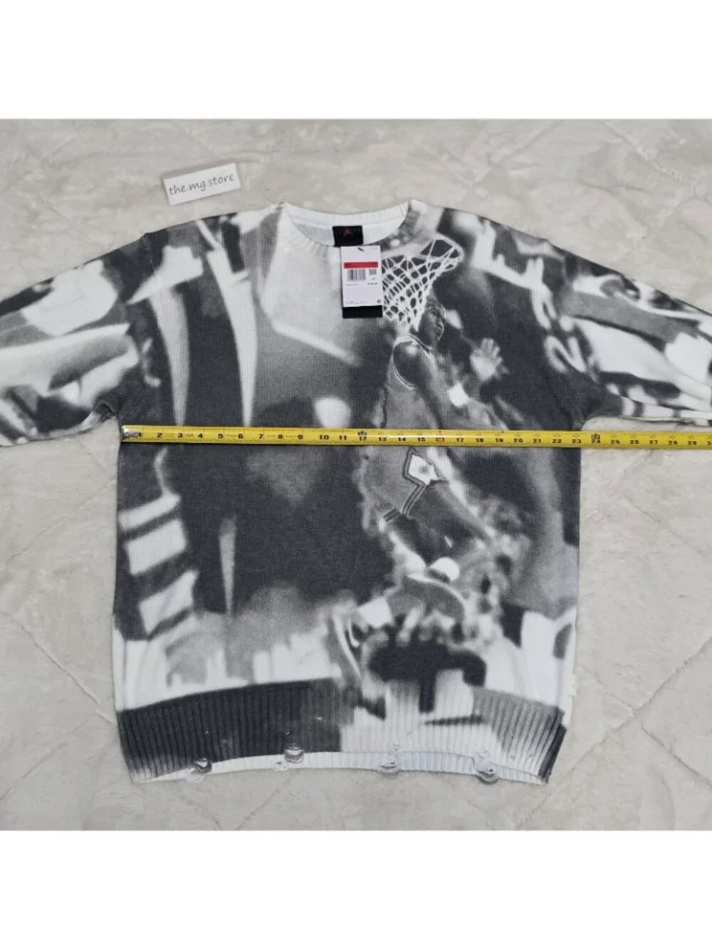 Jordan Flight Heritage Knit Sweater Sail Black Michael Jordan HQ1635-133 Men's L